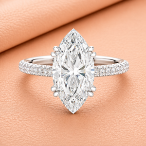 Bague de Mariage Élégante en Or Massif 14K Plaqué Rhodium avec Diamant de Laboratoire Fin Taille Ovale Certifié IGI – Vente en Gros - Product Image 2