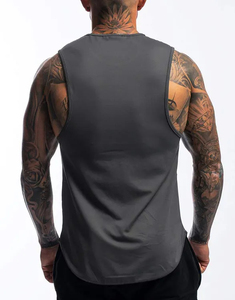Men's Deep Cut <b>Stringer</b> Tank Top Gym Fitness Muscle <b>Vest</b> Bodybuilding Sleeveless Polyester/Cotton Eco-Friendly Quick Dry Lace - Product Image 4