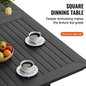 Set da Giardino 7 Pezzi per Tutte le Stagioni, Tavolo Rettangolare e Sedie da Esterno per Bistrot - Product Image 4