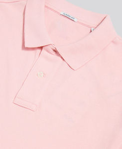 Polo en piqué de coton rose à manches courtes pour homme, haute performance, couleur unie, décontracté, respirant, coupe classique, prix abordable, faible coût - Product Image 3