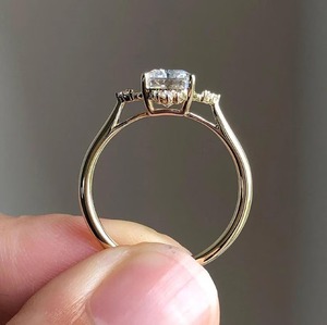 Anillo de compromiso de oro con corte radiante, anillo de boda con diamante de corte radiante, anillo de promesa con corte radiante, aniversario, anillo de oro amarillo de 14 quilates. - Product Image 6