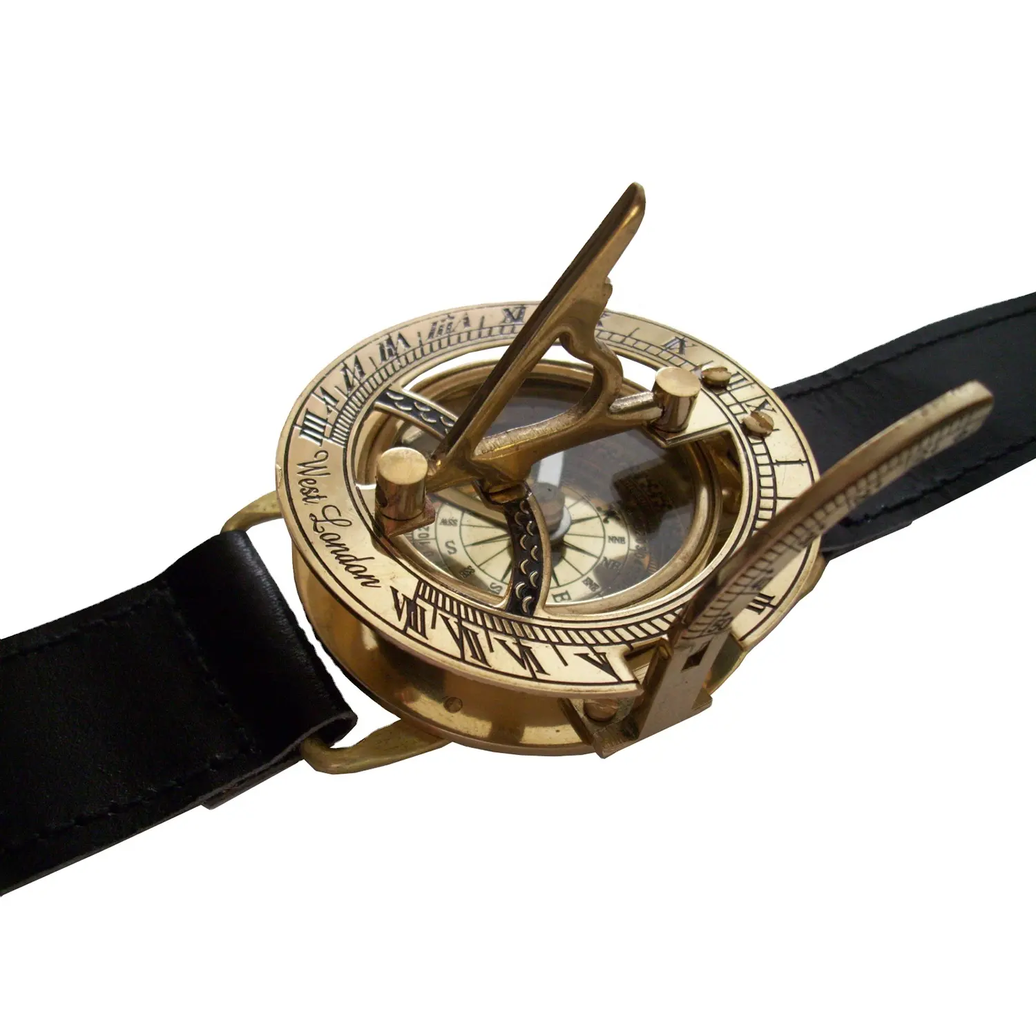 Antique Style Wrist Watch Sundial Compass Brass Nautical Vintage Design Compass For Hiking & Camping