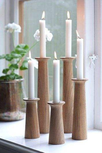 Portavelas de Madera de Nogal Hechos a Mano, Diseño Clásico, en Oferta, Color Madera Natural, Forma Redonda, Accesorios para Velas - Product Image 2