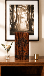 Handmade Wooden Cremation Urn Tree of Life <b>Memorial</b> Keepsake <b>Box</b> Brown Decorative Funeral Supply Custom Design - Product Image 2