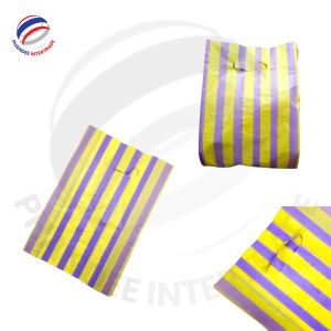 Durable HDPE en relieve Diecut rayado huecograbado impreso bolsas de compras de plástico personalizable precio competitivo ropa de supermercado - Product Image 6