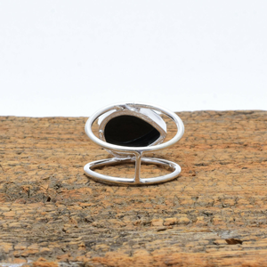 Black Onyx <b>Ring</b> <b>925</b> Sterling <b>Silver</b> Gemstone Wedding Anniversary Birthday Gift <b>Ring</b> for Her - Product Image 3