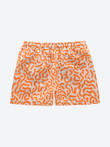 Short de bain bleu pour homme avec cordon de serrage blanc, taille élastique, respirant, en polyester, pour l'été - Product Image 1