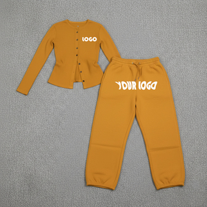 Chándal Urbano de Invierno para Mujer, Estilo Streetwear, Personalizado, con Capucha, Tallas Grandes, Transpirable, Estampado, 100% Algodón, Lavado Ácido, con Pedrería - Product Image 1