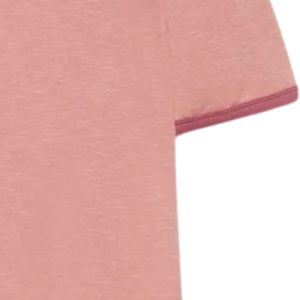T-shirt côtelé contrastant pour homme, manches courtes, col rond, texture décontractée, bicolore, tricot extensible, léger, respirant, personnalisable - Product Image 5