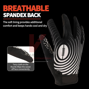 Gants de football américain respirants, flexibles, durables, légers, avec protection renforcée de la paume - Product Image 6