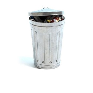 Nouveauté, poubelle en métal galvanisé faite à la main, écologique, portable, intérieur/extérieur, panier de rangement rond de haute qualité - Product Image 5