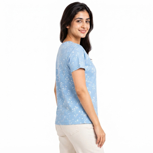 T-shirt uni pour femme, tissu doux, coupe confortable, léger, respirant, design pour une mode décontractée et un usage quotidien - Product Image 2
