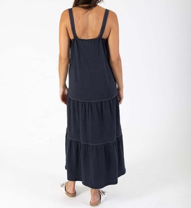 Elegante Vestido de Playa de Verano con Escote en V, Falda Escalonada con Detalle de Costura en la Parte Superior, Diseño Sexy - Product Image 2