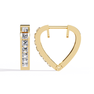 ต่างหูเพชรทรงกลม Linear Luxe Princess ทองคำแท้ 9k, 14k, 18k ผลิตตามสั่งในสีโรสโกลด์, ยีลโกลด์, เงินแท้ 925 - Product Image 2
