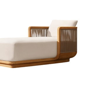 Vente flash : Canapé-lit d'extérieur Emma Luxury en rotin tressé courbé, avec coussin épais, lit de relaxation moderne pour bord de piscine, plage, complexe hôtelier - Product Image 4