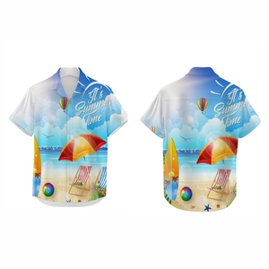 Camisa Aloha para Hombre, Estampado Personalizado, Transpirable, Ropa de Vacaciones, Ligera, Estilo Costero, Cierre de Botones, Informal, para Verano - Product Image 6