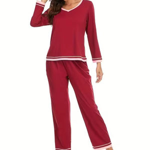 Women's Pajamas Set Spring/Fall/Winter Models Long-Sleeved Homewear 2-Piece Suit 100% Cotton Super Soft Comfortable Made - Product Image 1