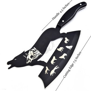 Couteau de cuisine laser à lame fixe entièrement intégrée en acier D2, manche en Micarta, couteau à découper la viande ambidextre fait main, tendance du moment - Product Image 1