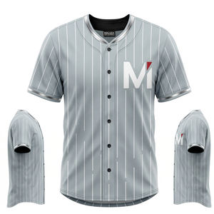 Camiseta de Béisbol Sublimada Personalizada de Alta Calidad, Cuello en V, con Botones, Ropa Deportiva para Entrenamiento en Equipo, Tops que Absorben la Humedad - Product Image 6