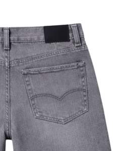 Shorts en jean gris personnalisés pour hommes, coupe classique, décontractés, pour l'été, streetwear, usage quotidien - Product Image 4