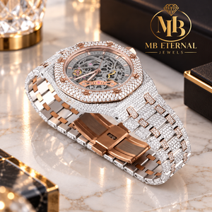 นาฬิกาข้อมือผู้ชาย MB Luxury รุ่น Octagon ระบบจักรกล ขนาด 40 มม. ตัวเรือนสแตนเลส ขอบหน้าปัดประดับเพชร หน้าปัดอนาล็อก กระจกแซฟไฟร์ สายแบบ Deployment Clasp - Product Image 4