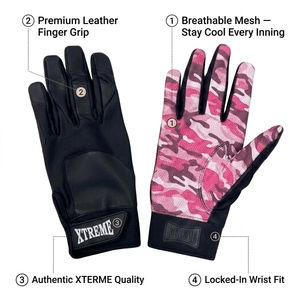 Gants de frappe de baseball personnalisés, gants de frappe de softball confortables, gants de frappe rembourrés antidérapants, équipement de softball - Product Image 2