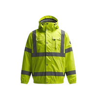Ensemble de vêtements de travail haute visibilité unisexe, vert lime, uniforme de sécurité réfléchissant certifié CE, logo personnalisé, veste à manches longues en coton