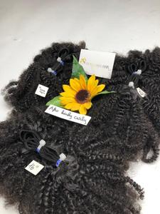 Vente de Noël 5%, couleur noire Afro crépus bouclés cheveux vietnamiens pour les femmes noires cheveux humains - Product Image 3