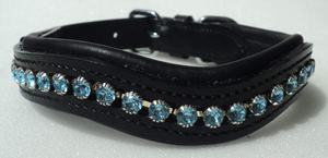 Collier de chien personnalisé le plus vendu conception de vague solide rembourrage en cuir de nylon Durable canal vide cristal promenades votre animal de compagnie à fourrure - Product Image 3