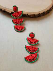 Pendientes hechos a mano con cuentas de semillas, diseño de helado, con base de fieltro, para mujeres y niñas. - Product Image 2