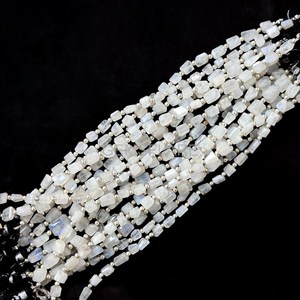 Natural Rainbow Moonstone Faceted Tumble Gemstone Beads Moonstone Loose Nuggets Shape Beads 5x7-6x8MM For Jewelry Making Supplie - Product Image 3