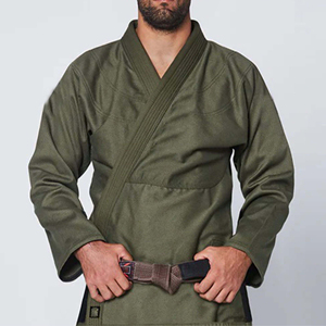 Kimono de BJJ vert olive pour homme, 100% coton, coupe classique, vêtements d'arts martiaux durables, taille adulte - Product Image 1