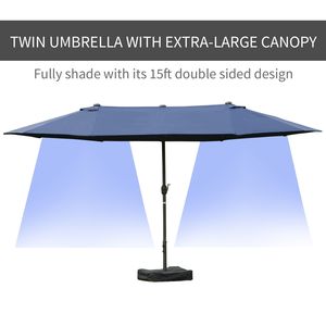 Tenda da Sole Rettangolare in Acciaio a Doppio Lato con Manovella Facilitata, Protezione UV, 2.7m x 3m, per Patio e Piscina Esterna - Product Image 4
