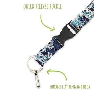 Men's Women's Colorful Soft Nylon Lanyard with Quick Release Buckle Flat <b>Ring</b> <b>Accessory</b> Hook for <b>Keys</b> ID Badge Durable Practical - Product Image 5