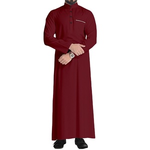 Thobe Ropa islámica Hombres Rob Jubbah Thobe Vestido islámico Daffah Parche de bolsillo en el pecho personalizado Vestido de oración Thobe para hombres - Product Image 1