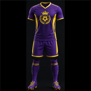 Ensemble d'uniformes de football américain jaunes personnalisés haut de gamme pour hommes – Col rond, manches courtes, évacuation de l'humidité, respirant, grandes tailles, en polyester - Product Image 5