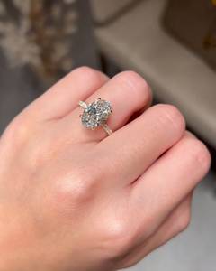 3 Carat Oval Cut Hidden Halo Moissanite Engagement <b>Ring</b> for Women | <b>Solitaire</b> Wedding <b>Ring</b> | Luxury Bridal Jewelry - Product Image 5