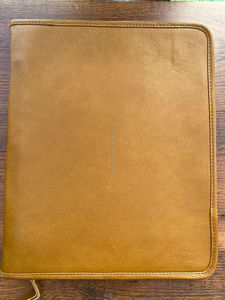 <b>A4</b> Multifunctional Zipper Hand Leather Document File Holder Ring Binder Custom Office Genuine Leather Floral <b>Portfolio</b> Organizer - Product Image 4