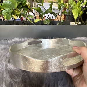 Nouveau Style Artisanat Laque Fleur Pétoncle Plateau en Bleu Accepté Couleurs Personnalisées Décoration de La Maison - Product Image 6