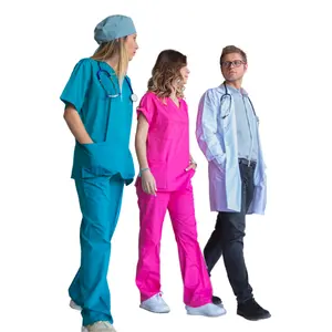 Schlussverkauf Top Medizinische Peelingsuniform-Sets atmungsaktiv weich und stretch Nursing Krankenhaus für Herren und Damen oder Unisex individualisierbares Desi