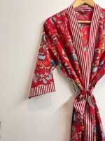 Albornoz Kimono Largo de Algodón Transpirable con Estampado de Tigre para Mujer, con Cierre de Cordón, para Playa, Hotel o Baño, Venta al por Mayor