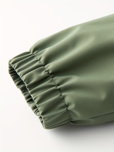 Veste matelassée à capuche pour homme, vert olive, coupe-vent, fermeture éclair décontractée, coupe régulière, pour l'automne - Product Image 5