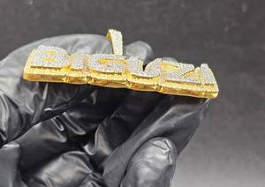 จี้โมอิสซาไนต์สองสีแบบกำหนดเอง ประดับเพชรเต็มตัว เงินแท้ 925 ชุบทอง จี้ฮิปฮอป จี้บลิงค์ จี้แร็ปเปอร์ จี้ผู้ชาย - Product Image 4