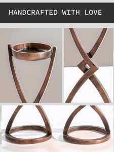 Support à bougies en cuivre antique, porte-bougie en métal doré de luxe pour la décoration de la maison, centre de table pour le salon - Product Image 3