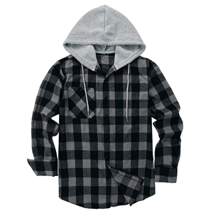 Chemises décontractées à carreaux pour hommes, à manches longues, boutonnées, en coton respirant, imprimé quadrillé, hauts pour adultes, pour le printemps et l'automne – Grande Vente - Product Image 2