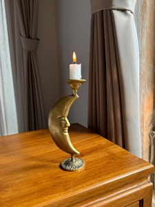 Portavelas artístico de metal con diseño de luna, ideal para decoración del hogar, dormitorio y como regalo, procedente de la India. - Product Image 5