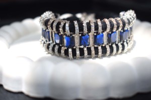 Luxury Emerald Ruby Sapphire & Zircon Diamond Silver Rhodium Plated Bracelet for Wedding Engagement <b>Gift</b> Occasions for Men Women - Product Image 4