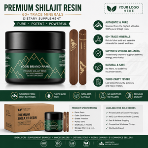 Extrait de résine Shilajit de l'Himalaya pur 1 kg Tambour Pack 75% Acide Fulvique 85 + Trace Minéraux Sauvages Cultivés en Inde - Product Image 4
