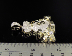 Custom 925 <b>Silver</b> Iced Lucky Wealth Moneybag Dollar Sign Moissanite Diamond Hip Hop Children's Party <b>Necklace</b> Fine pendant Charm - Product Image 5