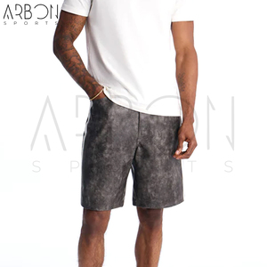 Shorts en cuir robustes, légers et respirants, style urbain hip-hop, mode streetwear estivale, avec logo personnalisé, nouvelle collection - Product Image 2